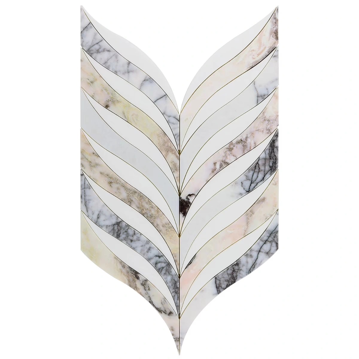 Jasmine Peach Lilac Polished Marble Mosaic Polished Marble