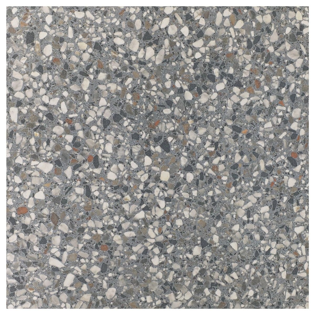 Kado Flakes Charcoal Gray Terrazzo Look Matte Porcelain