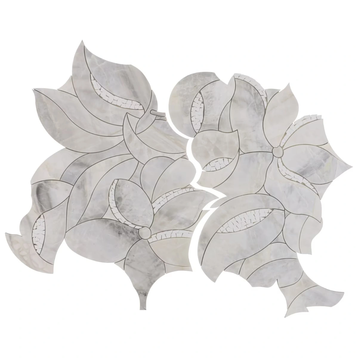 Kendall Andes Gray Polished Waterjet Marble Mosaic Tile