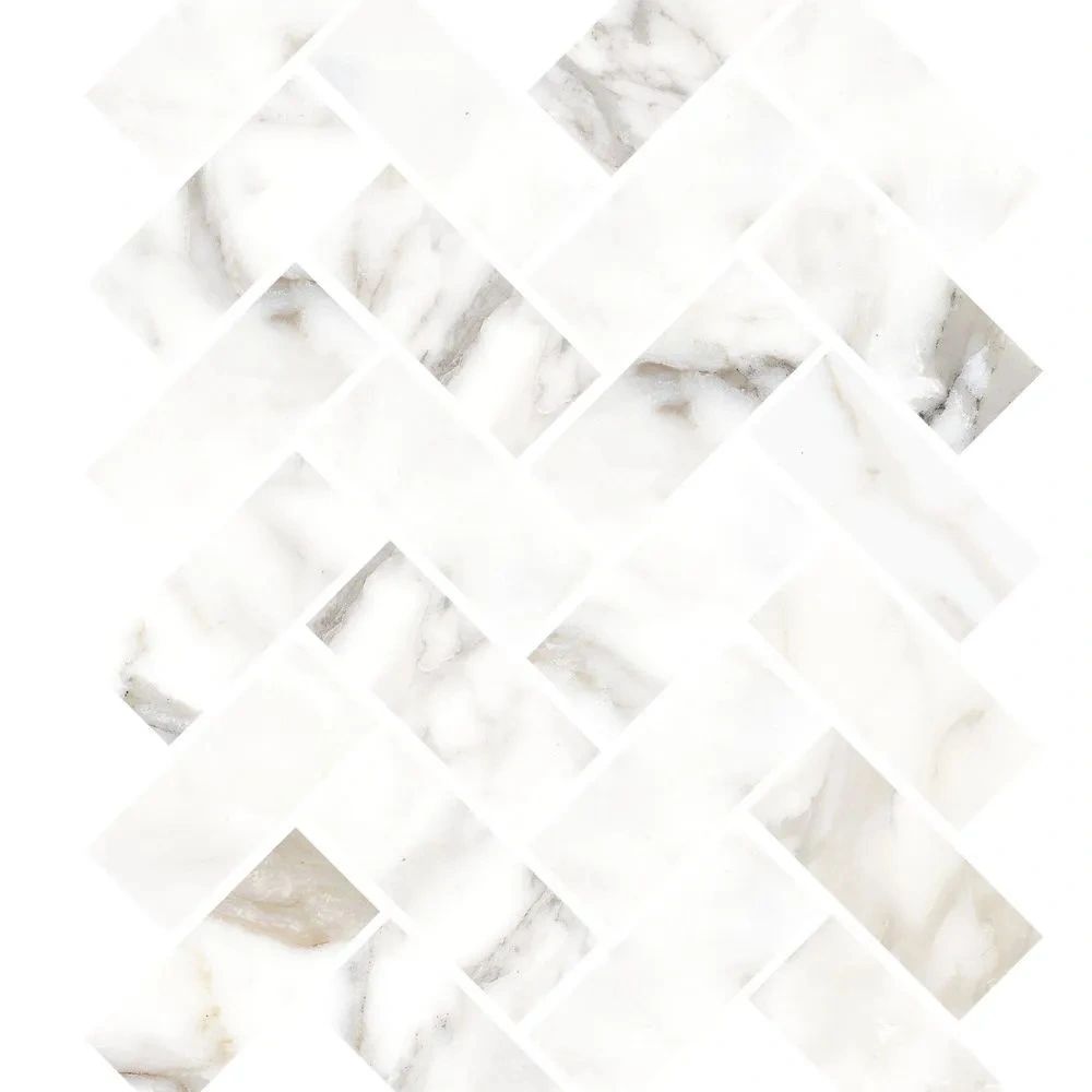 Grey Herringbone Mosaic Satin