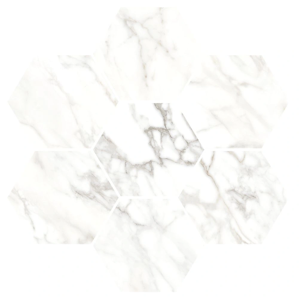 Grey 4″ Hex Mosaic Satin