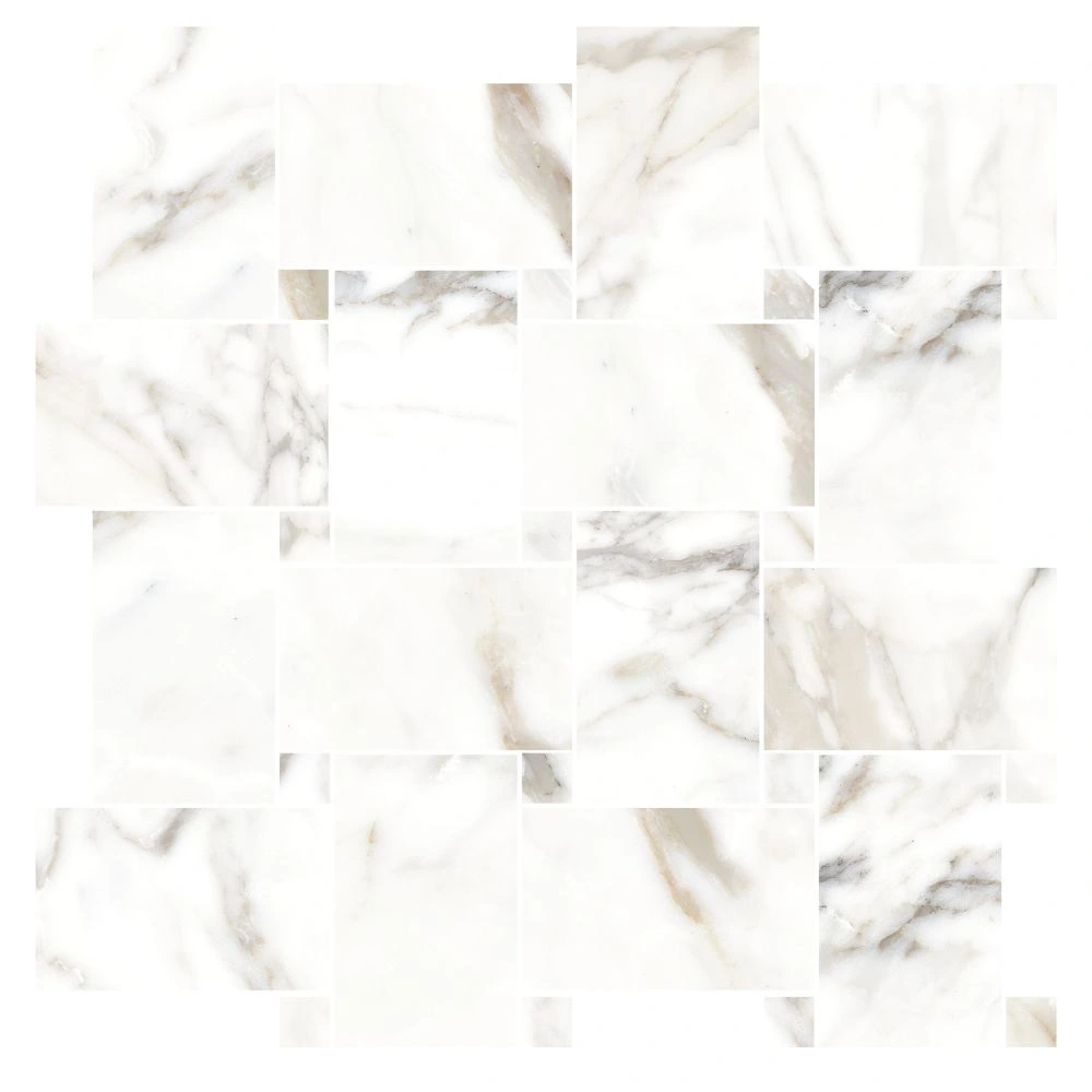 GreyBasketweave Mosaic Satin