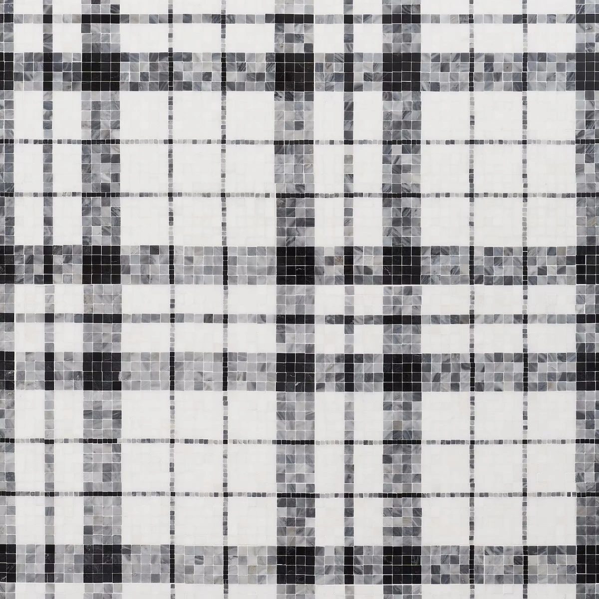 Madras Plaid Bardiglio - Thassos- Nero Marquina- & Bardiglio