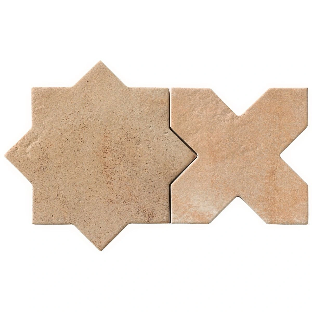 Malta Cotto Brown Matte Star and Cotto Brown Matte Cross 6"