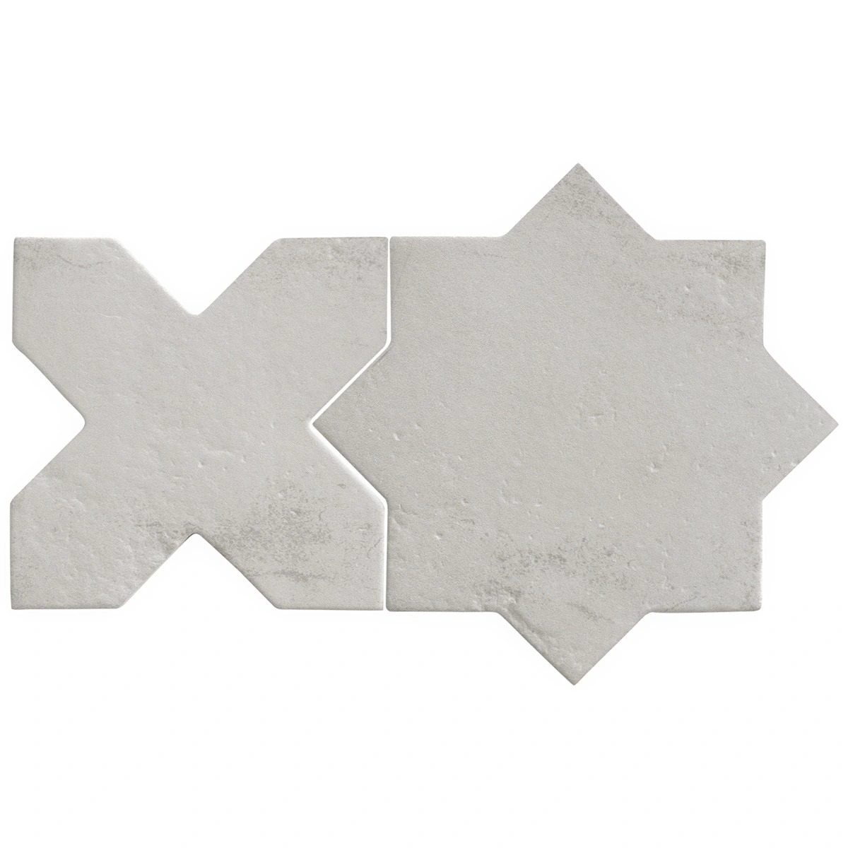 Malta Dove Gray Matte Star and Dove Gray Matte Cross 6"