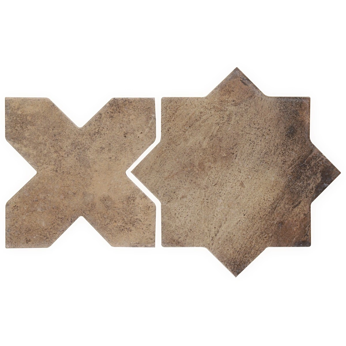 Malta Taupe Matte Star and Taupe Matte Cross 6" Terracotta Look
