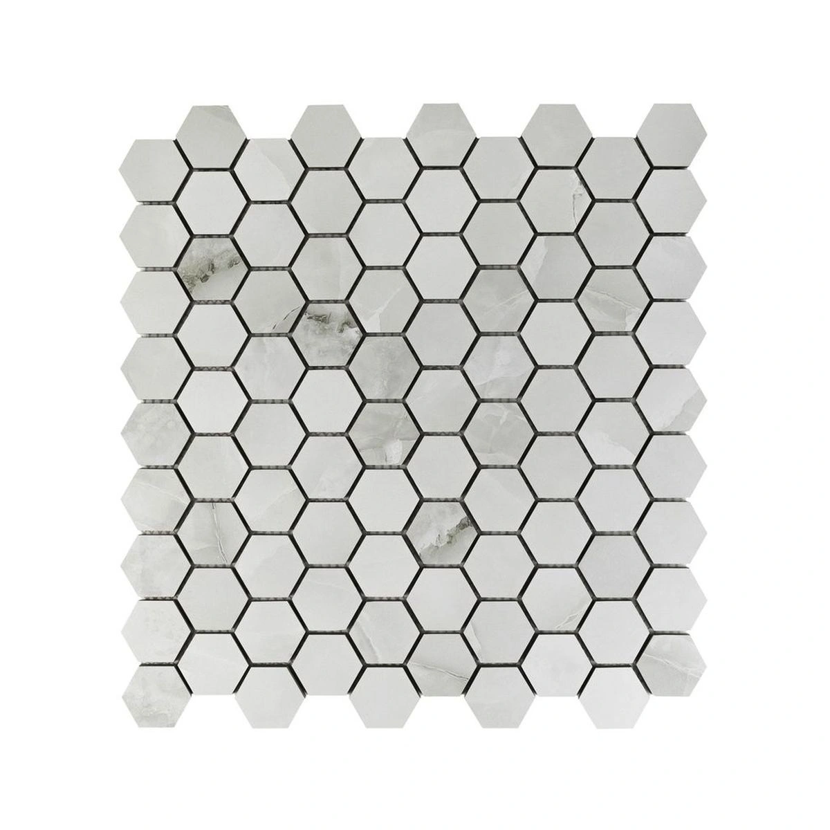 Dusky Onyx Hexagon Mosaic Matte