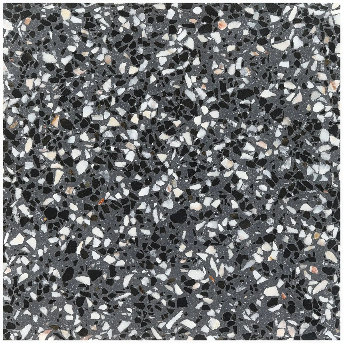 Marmi Terrazzo Domino Gray 16x16 Polished Terrazzo Tile