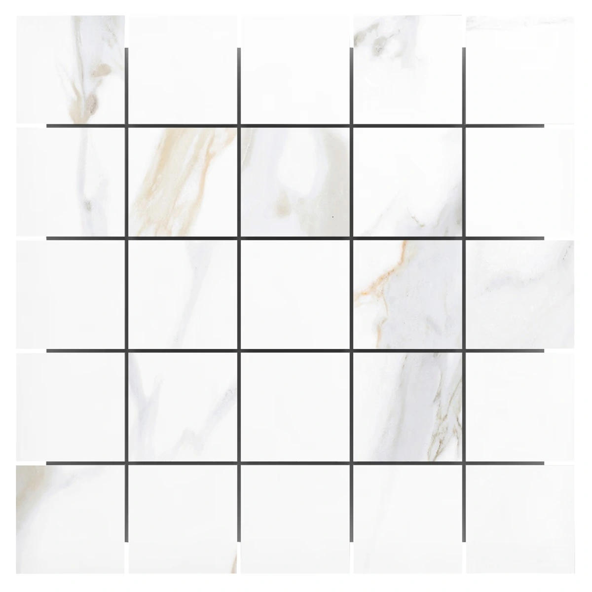 Marmo Aurora Gold 2x2 Marble Look Matte Mosaic Tile