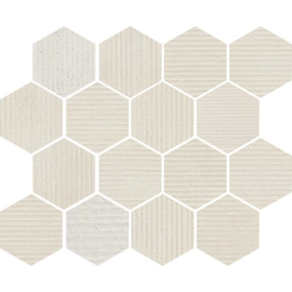 Beige Hexagon Mosaic Matte