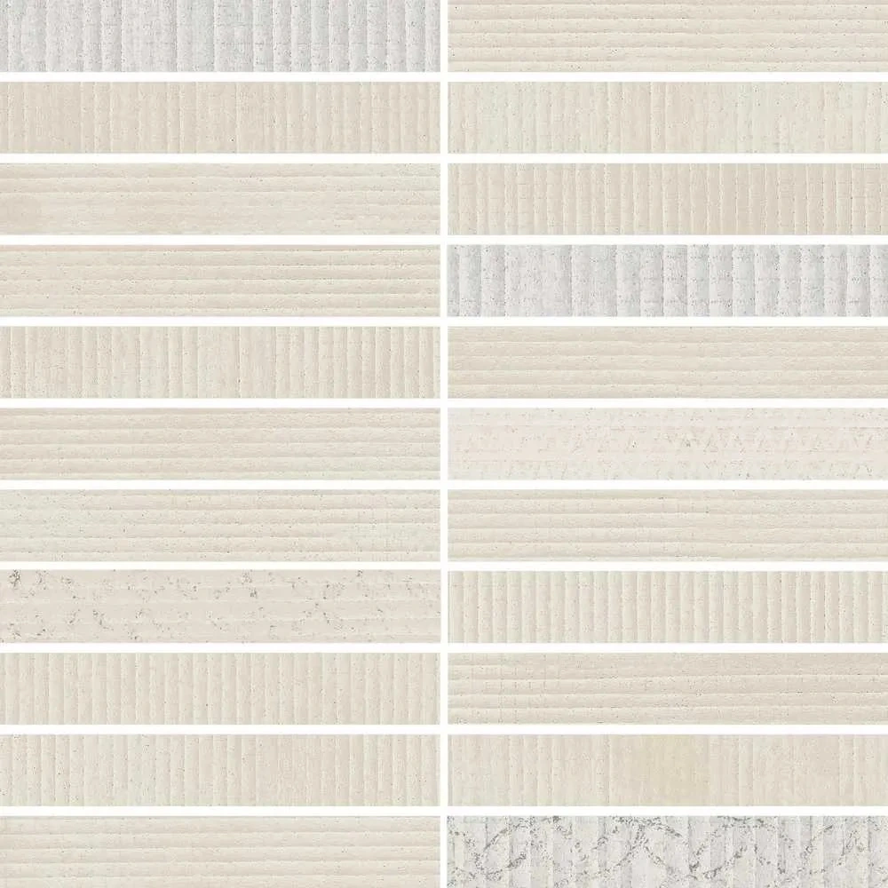 Beige 2X2 Stack Mosaic Matte