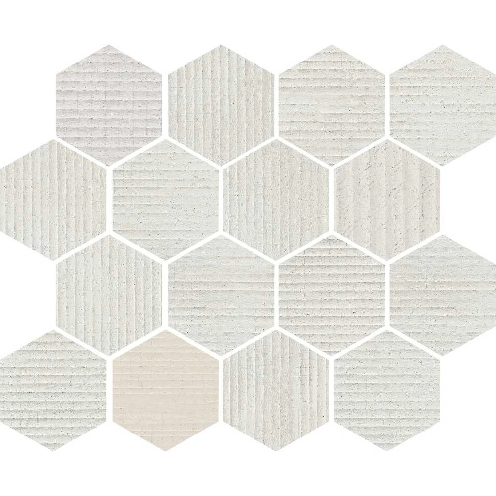 Grey Hexagon Mosaic Matte