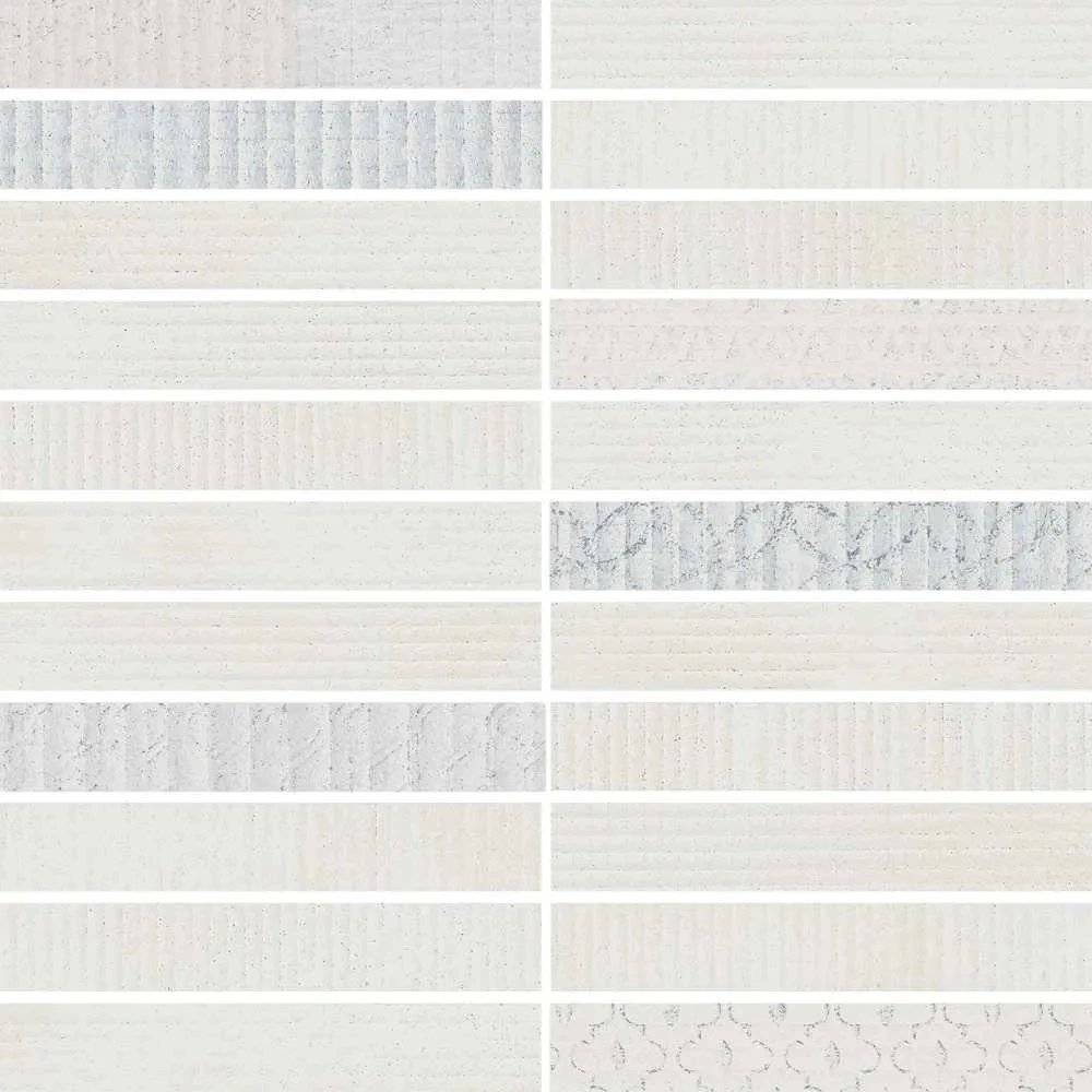 White 2X2 Stack Mosaic Matte