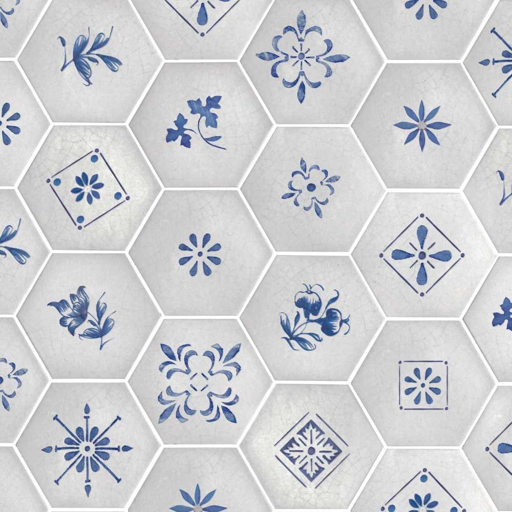 White Lotus Hex 6X7 Glossy tile by Cancos Tile & Stone | National Tile
