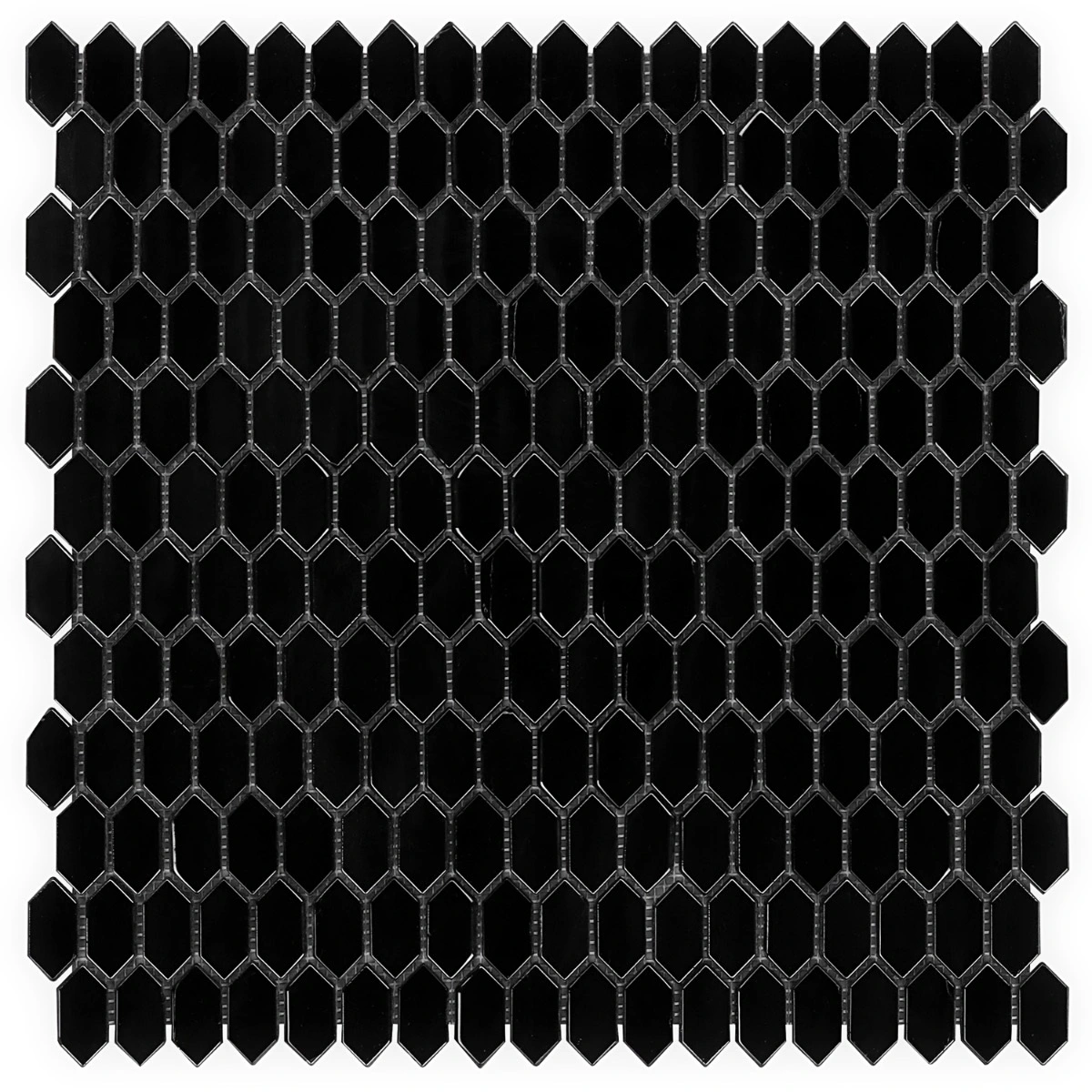 Moonlit Iridescent Black Gold 1/4" x 1" Polished Glass Mosaic Ti