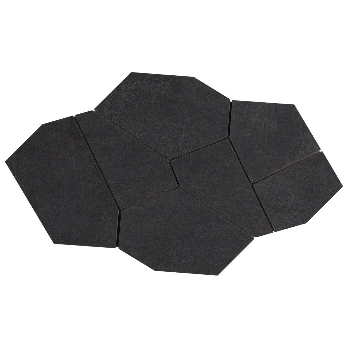 Motley Charcoal Black Organic Pattern Limestone Look Matte