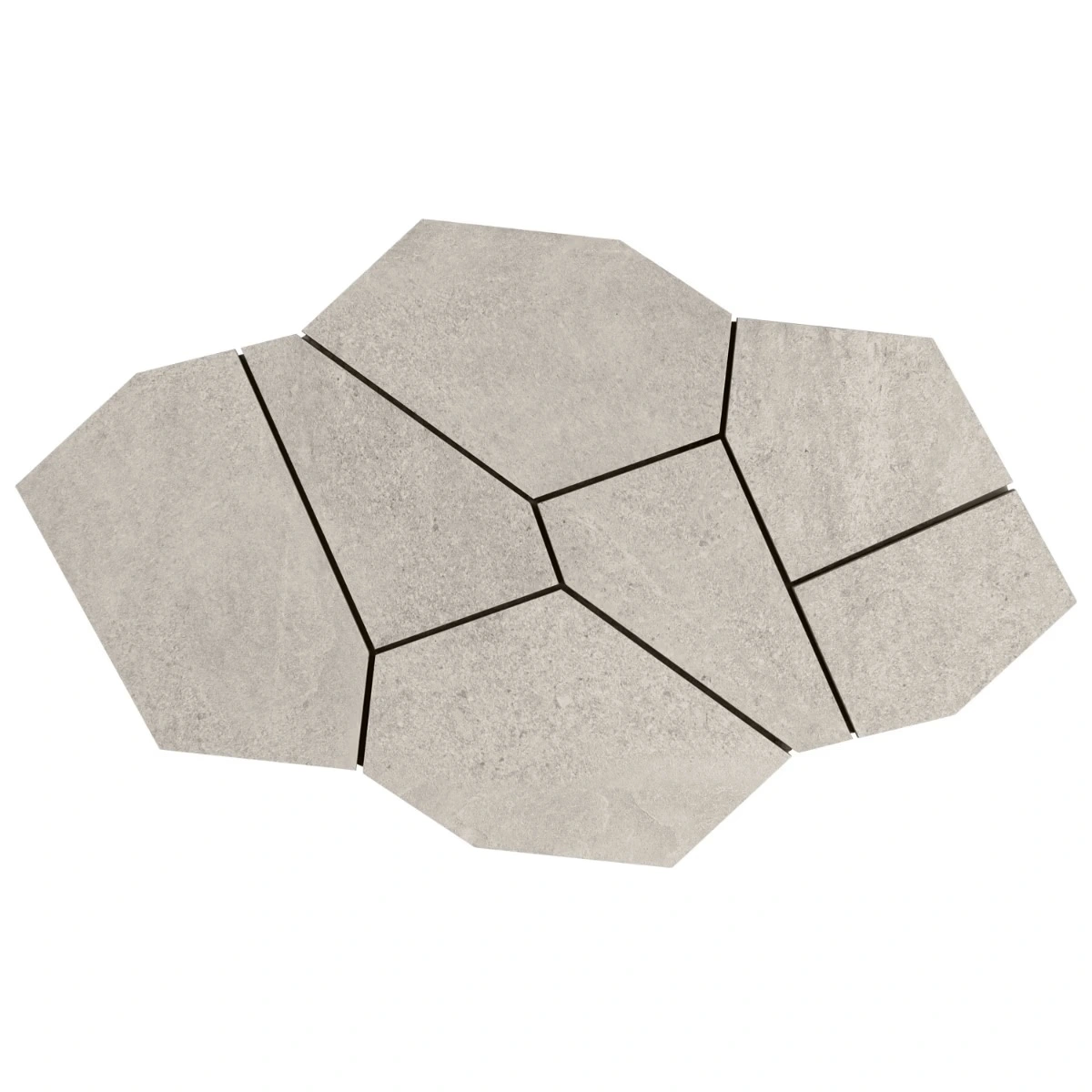 Motley Linen White Organic Pattern Limestone Look Matte