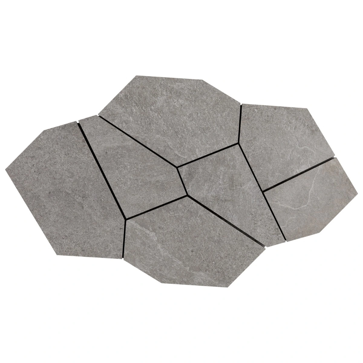 Motley Silver Gray Organic Pattern Limestone Look Matte