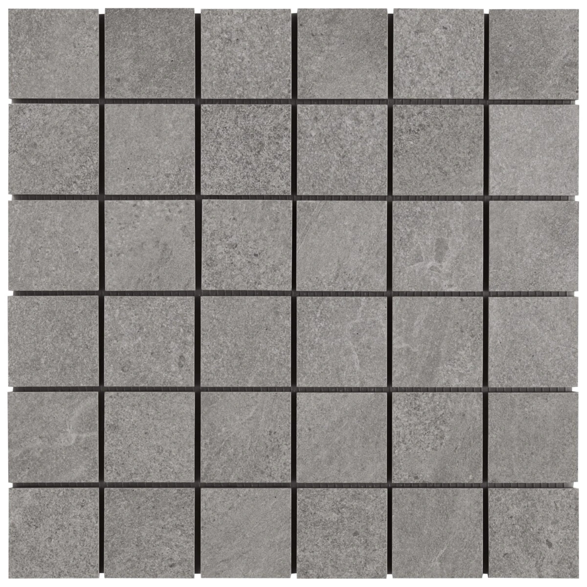 Motley Silver Gray 2x2 Limestone Look Matte Porcelain Mosaic