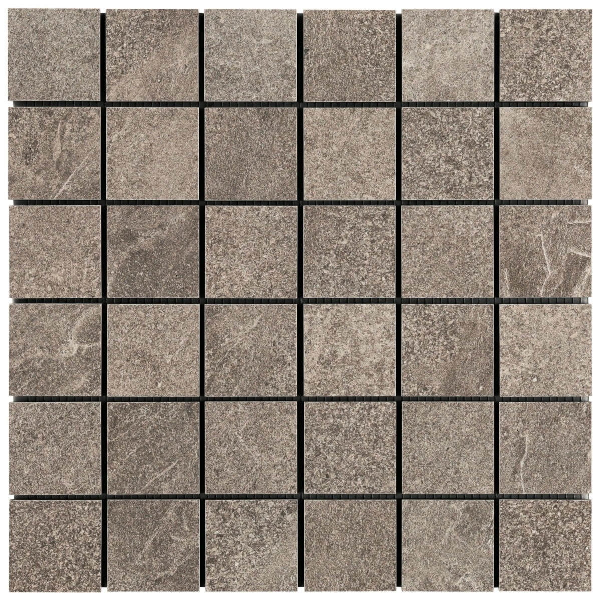 Motley Caramel Brown 2x2 Limestone Look Matte Porcelain Mosaic
