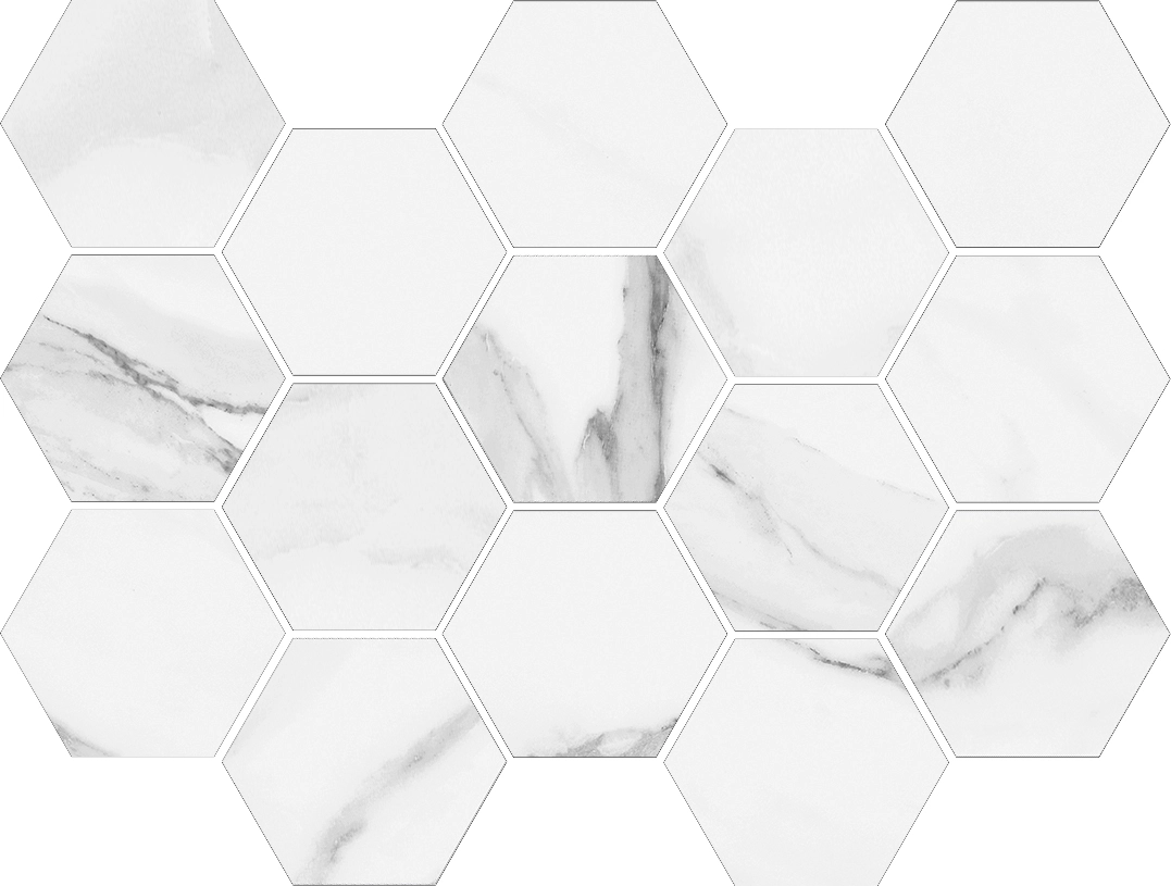 Noble Statuario Hexagon Matte Mosaic