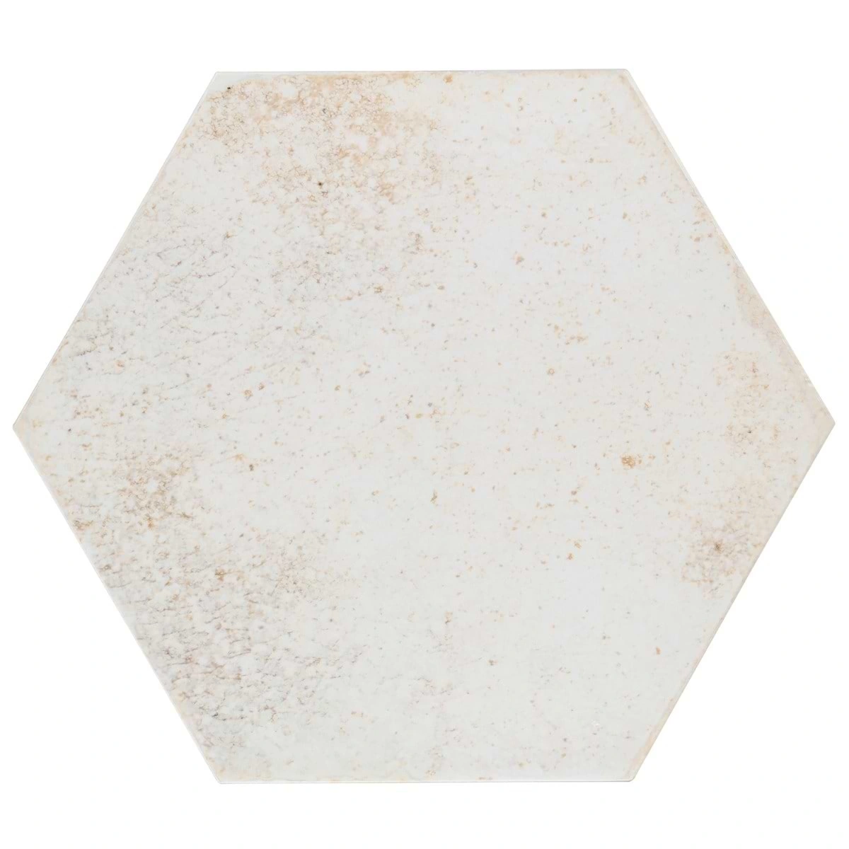 Oken White 9" Hexagon Polished Porcelain Tile