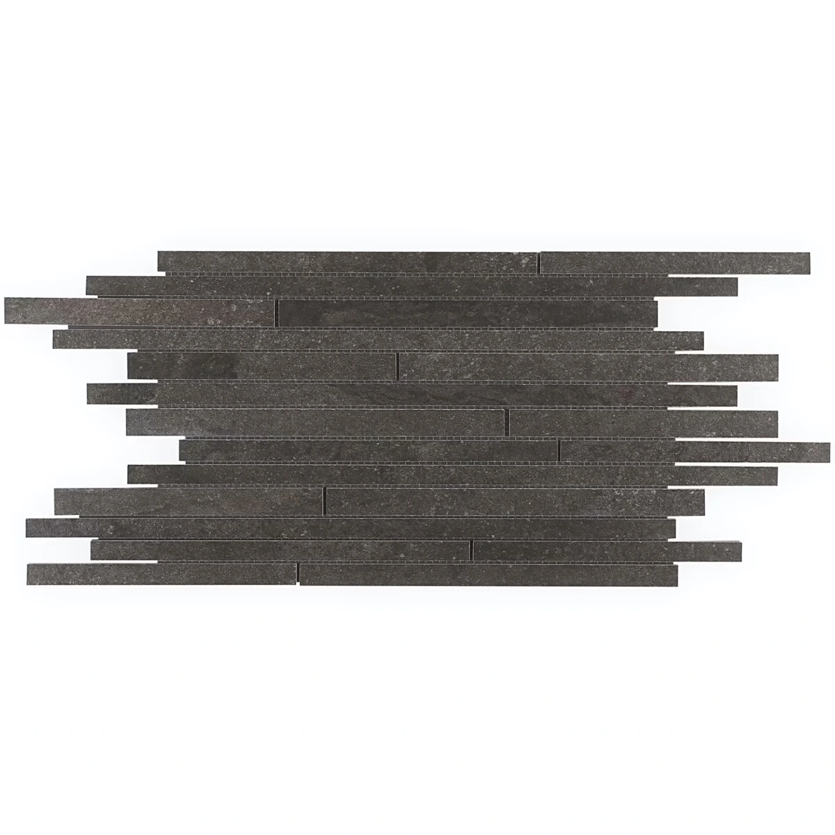 Olympic Charcoal Thin Strip Mosaic Matte Porcelain