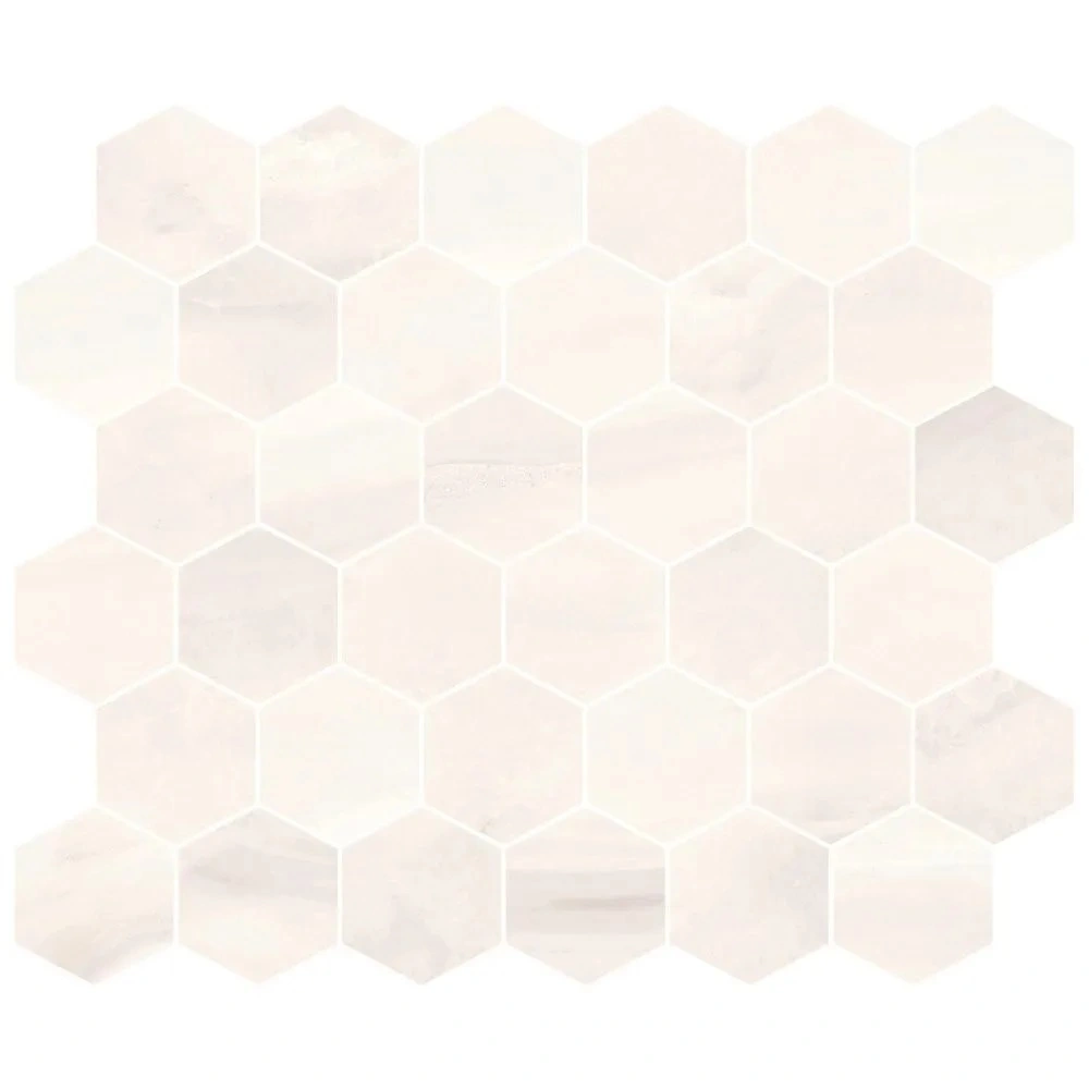 Agata White Hex Mosaic Matte