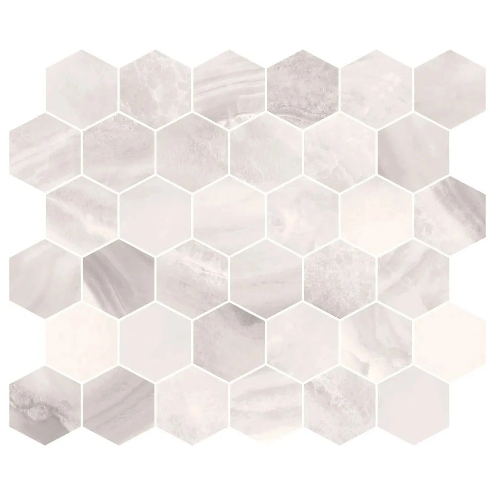 Agata Grey Hex Mosaic Matte