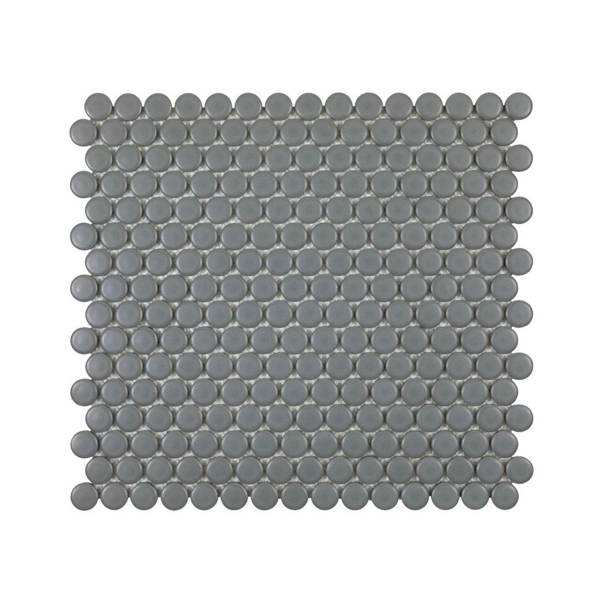 Grey Matte 3/4 Inch Penny Round Porc Mos