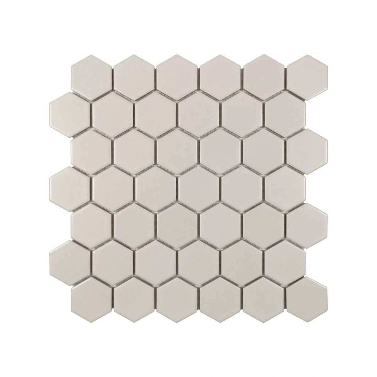 Taupe Matte 2 Inch Hex Porc Mos