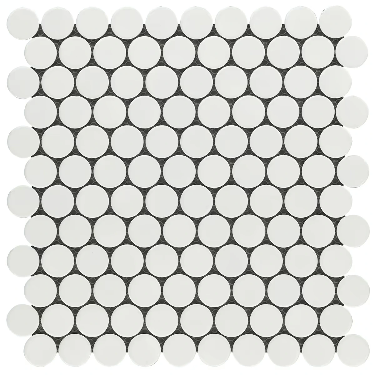 Simple 2.0 White 1" Circles Polished Porcelain Mosaic