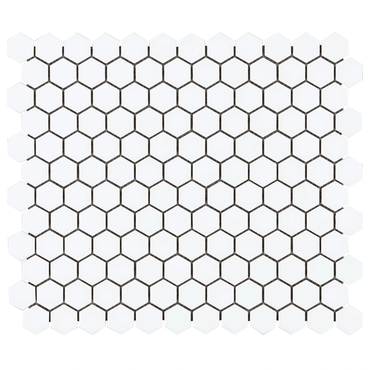 Simple 2.0 White 1" Hexagon Matte Porcelain Mosaic