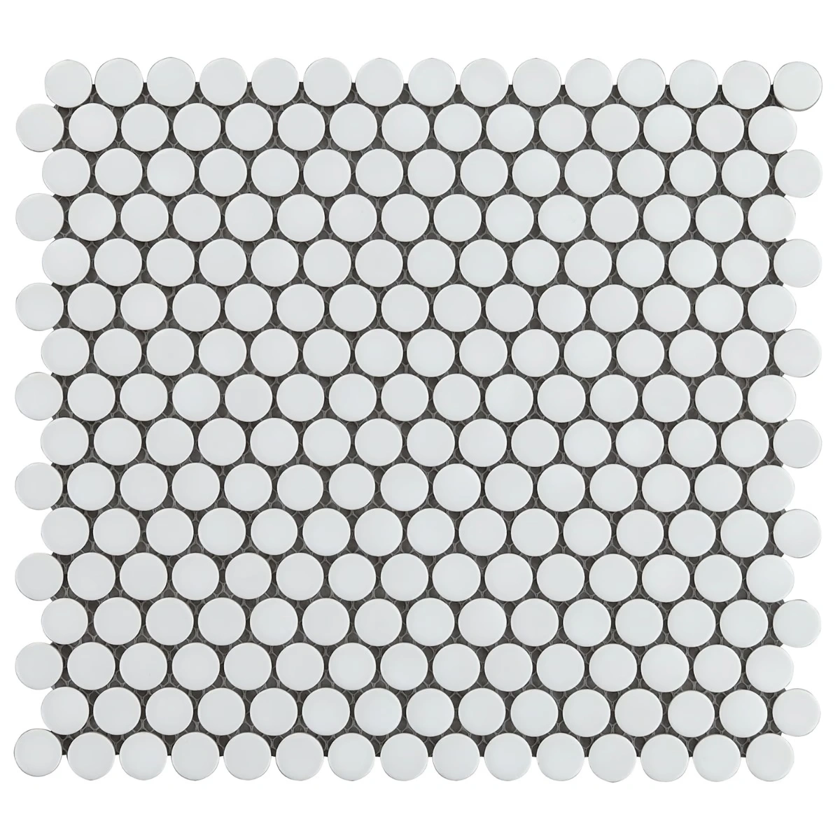 Simple 2.0 White 1" Penny Round Matte Porcelain Mosaic