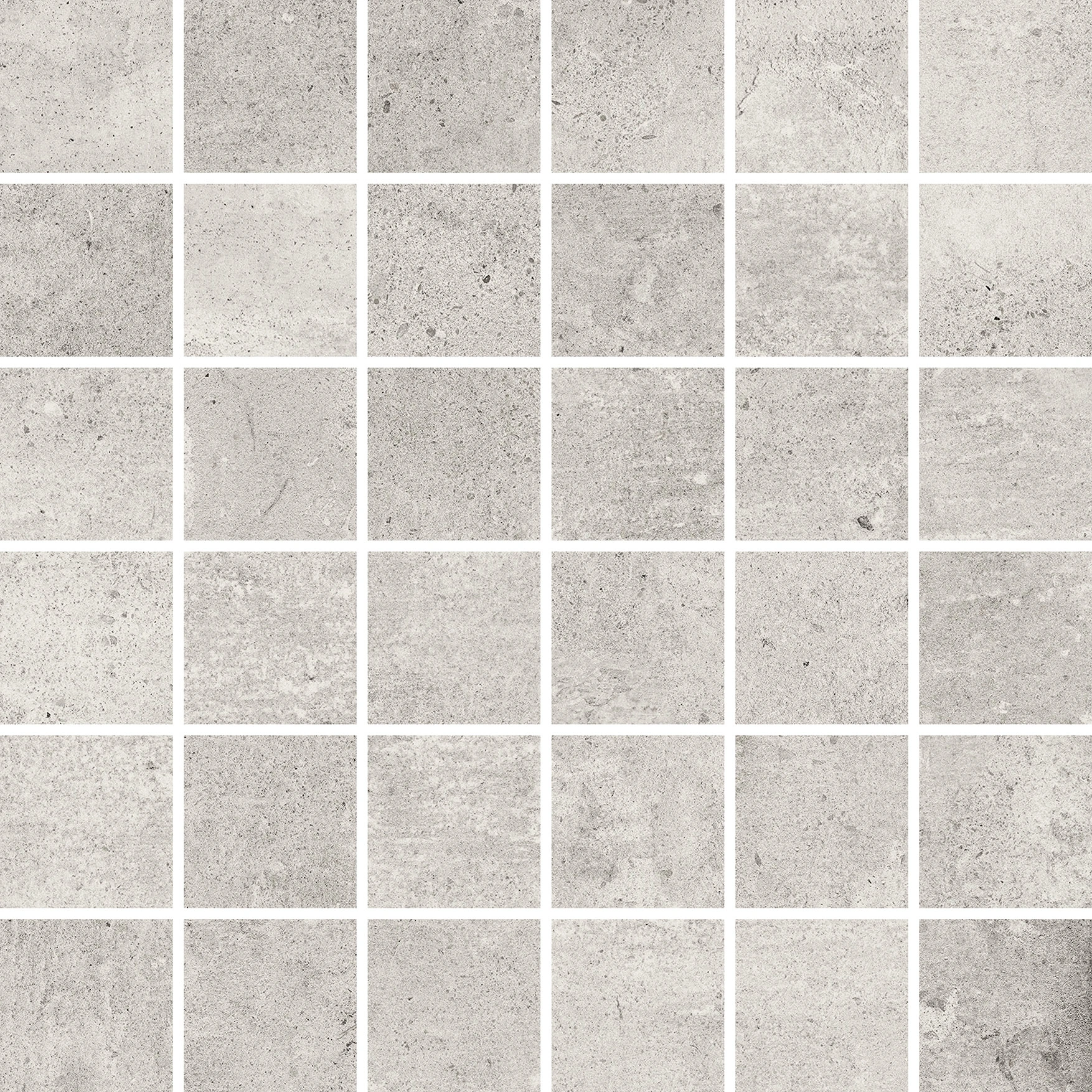 Smooth Cement White Matte Mosaic