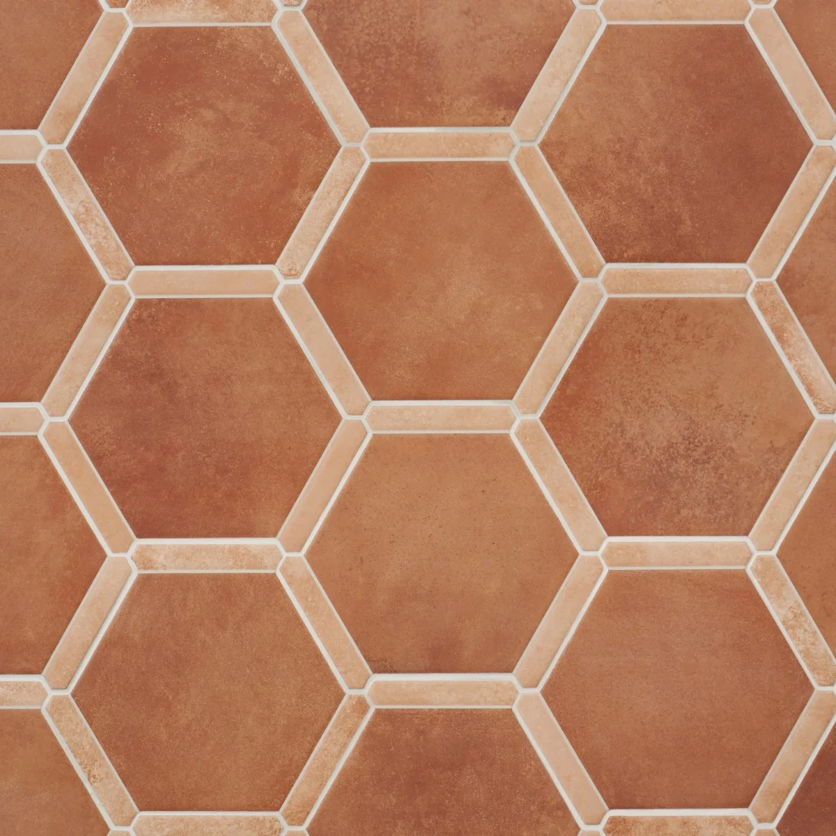 Zemira Terracotta Dark 9" Hexagon Matte Porcelain