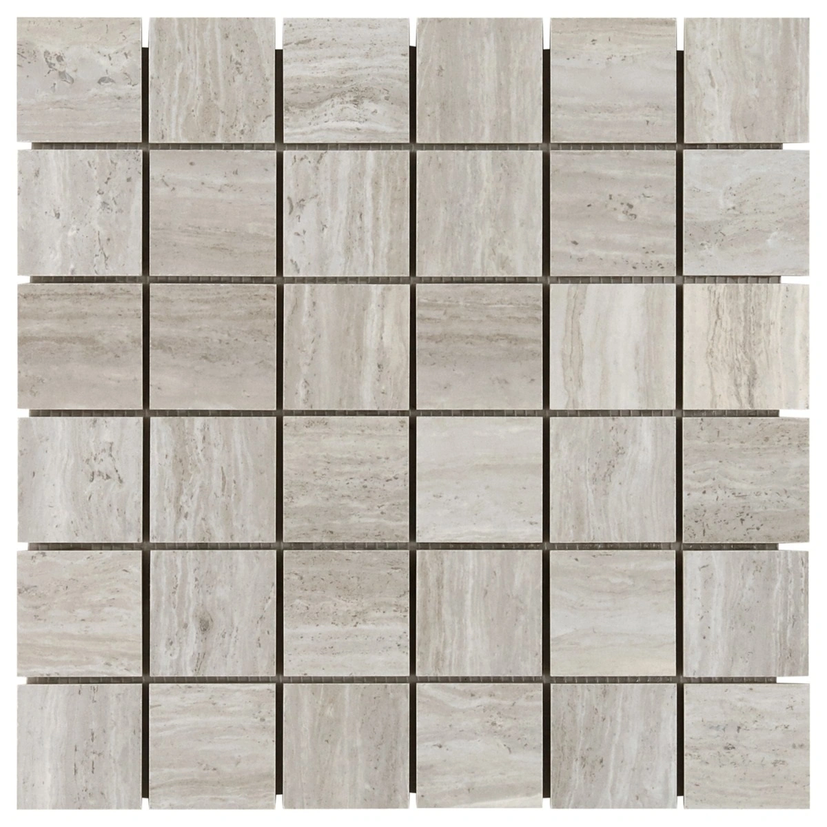 Zenit Gray 2x2 Travertine Look Matte Porcelain Mosaic Tile