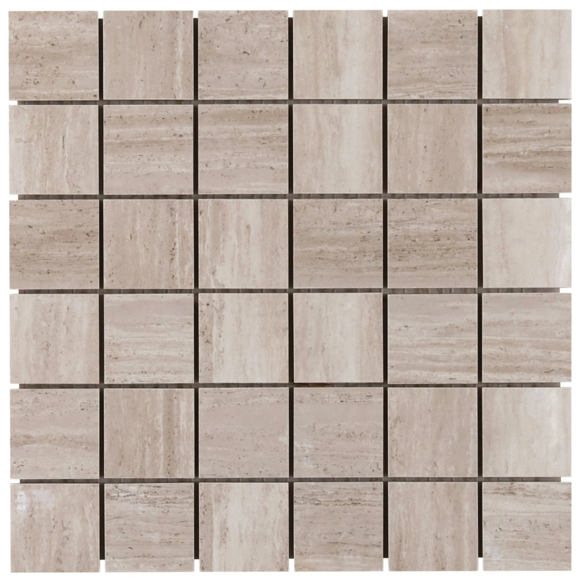 Zenit Taupe Beige Travertine Look 2x2 Matte Porcelain Mosaic