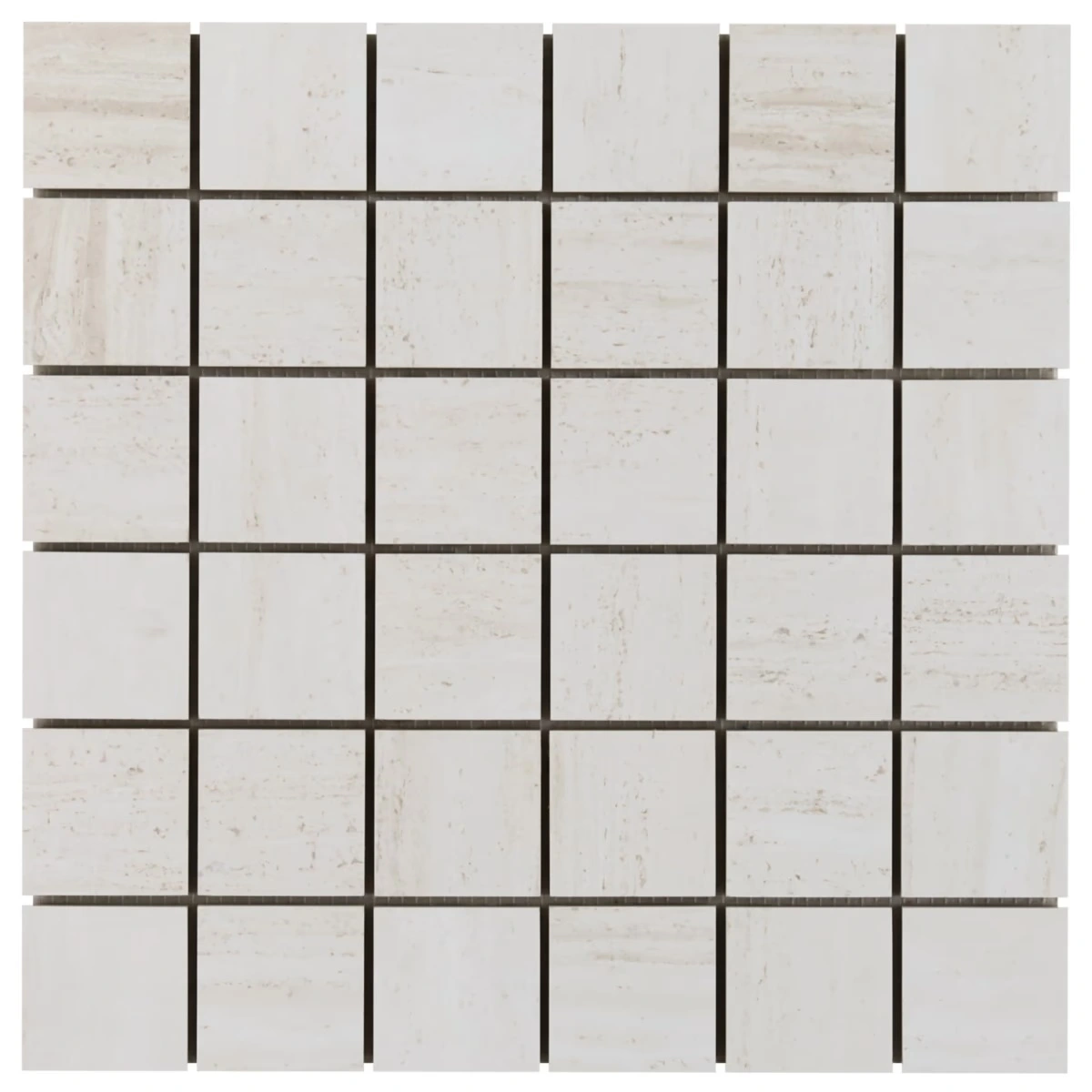 Zenit White 2x2 Travertine Look Matte Porcelain Mosaic Tile