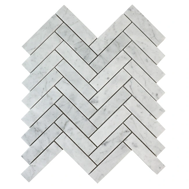 Bianco Carrara 1"x4" Herringbone