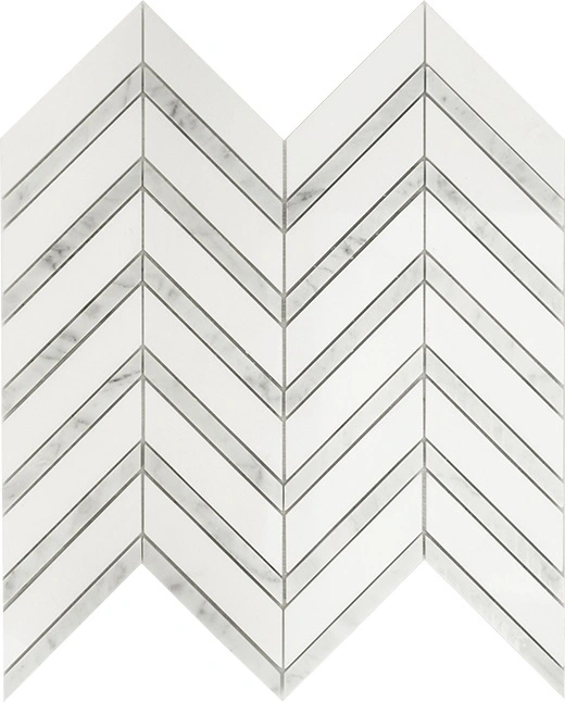 Bianco Carrara Chevron Mosaic