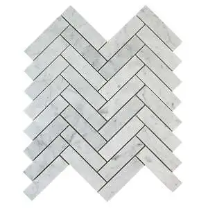 Bianco Carrara 1"x4" Herringbone