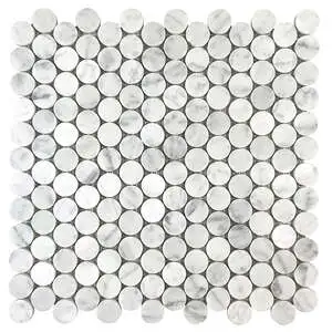 Bianco Carrara 1" Penny Round