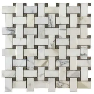 Calacatta Gold Basketweave w/Lagos