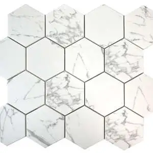 Enamel Hexagon Arabescato