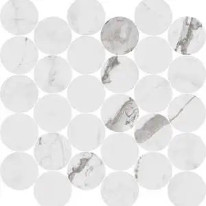 Indulge Statuario 2.5" Circle Mosaic