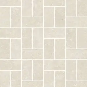 Kensington Antique White 1.5"x3" Offset Basketweave Mosaic
