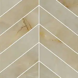 Luxury Opulent Beige Onyx Matte 2"x6" Chevron Mosaic