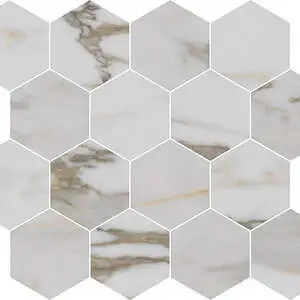 Luxury Imperial Gold Calacatta 3"x3" Hexagon Mosaic