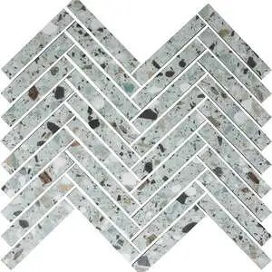 Melange Leaf 5/8"x4" Herringbone Mosaic